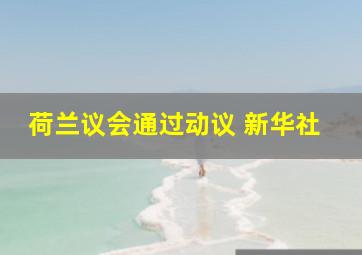 荷兰议会通过动议 新华社